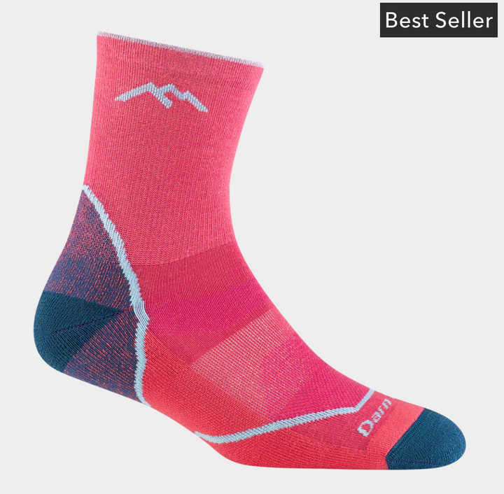 Darn Tough Kids Light Hiker Micro Crew Lightweight Hiking Socks (3023) (Raspberry)