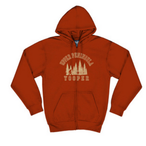 Upper Penninsula Yooper Full Zip Hoodie with Sasquatch