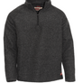 Dark gray pullover with a quarter-zip design on a white background