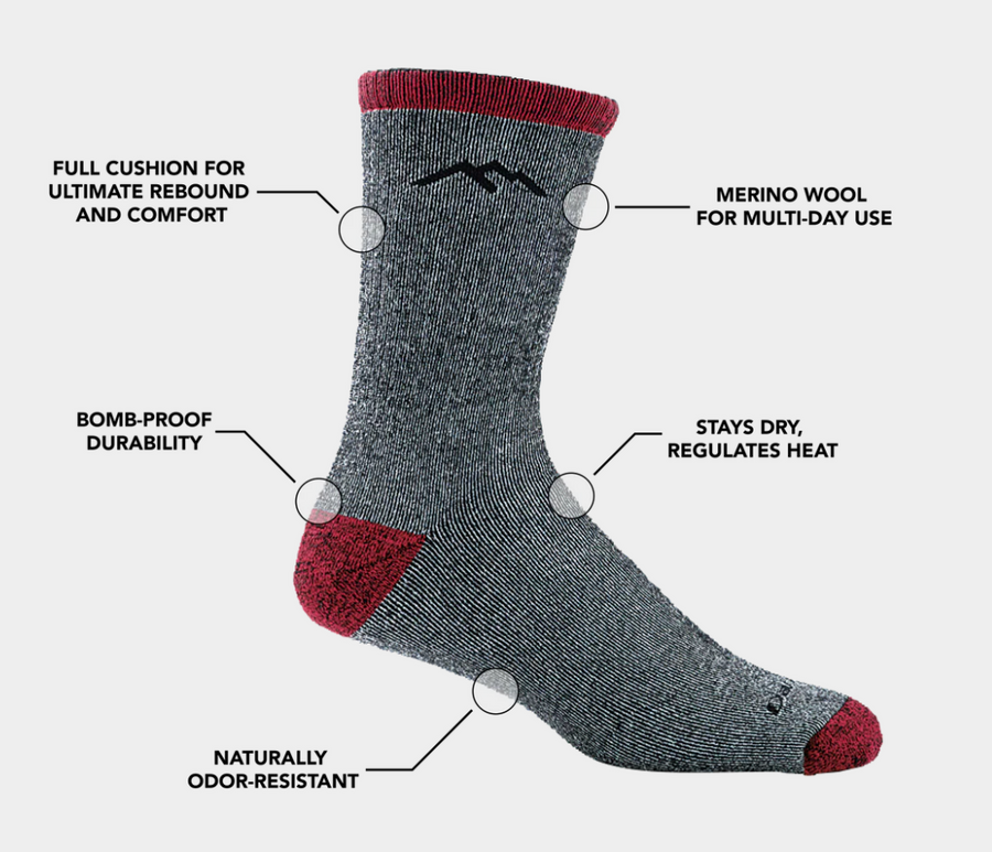 Men's Mountaineering Micro Crew Heavyweight Hiking Socks (1953)