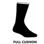 Black silhouette of a sock with 'FULL CUSHION' text on a white background