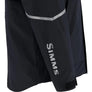 Black jacket with 'Simms' branding on a white background