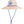 Beige sun hat with blue strap and logo on a white background
