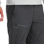 Black pants with a visible brand logo on a white background