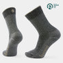 Grey socks against a white background.