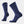 Dark blue socks that have light blue accents all over the sock against a white background.