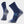 Dark blue socks with light blue and grey accents against a white background.