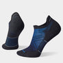 Pair of black and blue socks on a light gray background