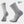 Light grey socks with Smartwool in dark grey on the side of the foot against a whtie background.