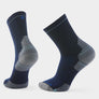 Dark Navy socks with light grey heels and toes with pale blue accents against a white background.