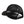 Back view of a snapback hat that is mesh and black against a white background.