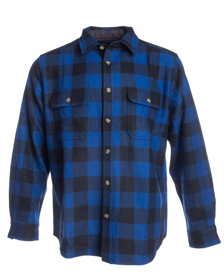 Woolly Dry Goods Men's Check TALL Washable Wool Shirt (WS03T)