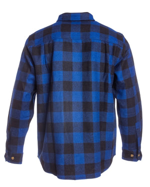 Woolly Dry Goods Men's Check TALL Washable Wool Shirt (WS03T)