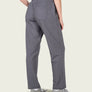 Back view of a person wearing grey sweatpants that has one pocket on the right side.
