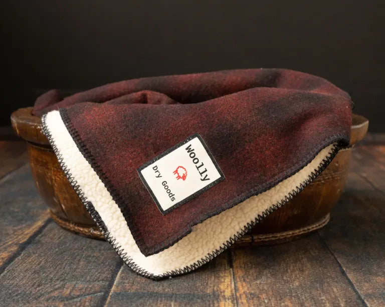 Woolly Dry Goods Sherpa Backed Blanket