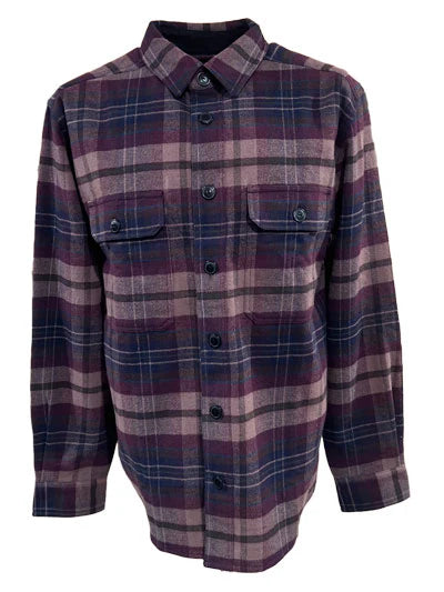 Woolly Dry Goods Men's 9oz Patterned Classic Fit Flannel (WF9OZC13R)