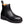 Angled view of a black boot against a white background.