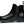 Side view of a black boot against a white background.