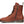Brown boot with a zipper against a white background.