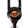A black single clip retractor with a key ring on the end with the YakAttack logo on the front against a white background