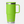 Bright green mug that has silver accents against a white background.