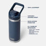 Yeti image showing the different parts of the flip chug bottle against a white background.