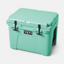 Mint green YETI cooler on a white background