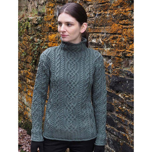 Aran Crafts Women's Super Soft Funnel Neck Sweater (CR4690)