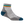 Gray sock with colorful stripe and brand logo on a white background