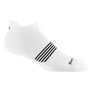 White ankle sock with black stripes on a white background