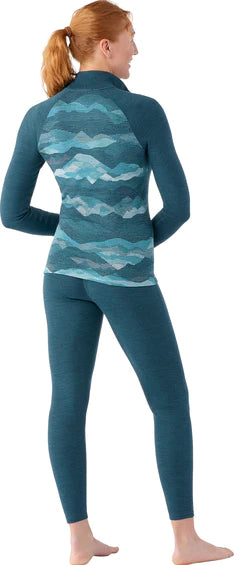 Smartwool Women's Classic Thermal Merino Base Layer Pattern 1/4 Zip (SW016373)