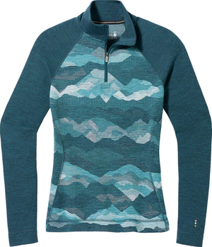 Smartwool Women's Classic Thermal Merino Base Layer Pattern 1/4 Zip (SW016373)
