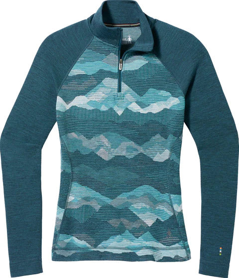 Smartwool Women's Classic Thermal Merino Base Layer Pattern 1/4 Zip (SW016373)