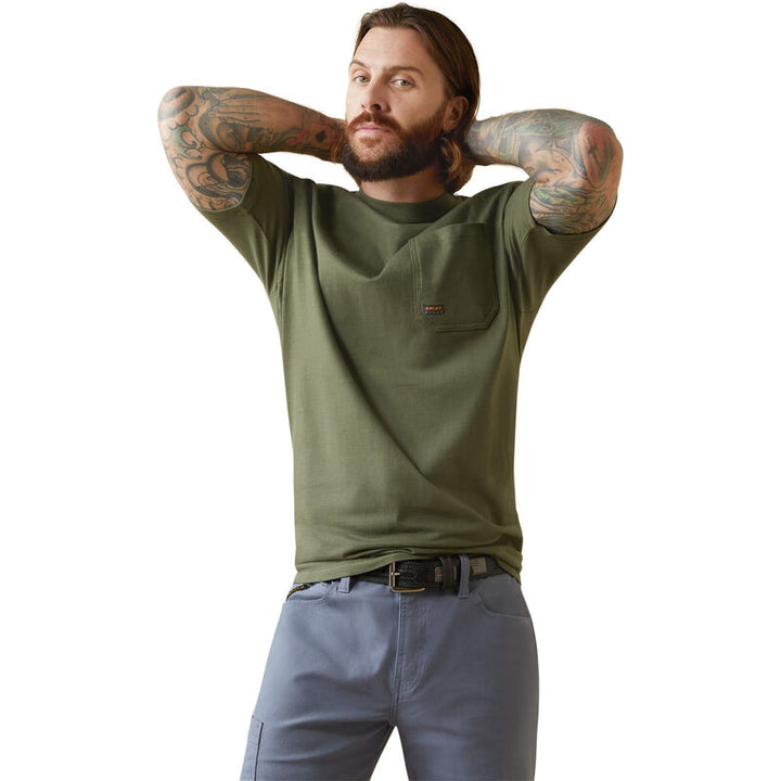 Ariat Men's Rebar Cotton Strong American Outdoor SS T-Shirt (10043827)