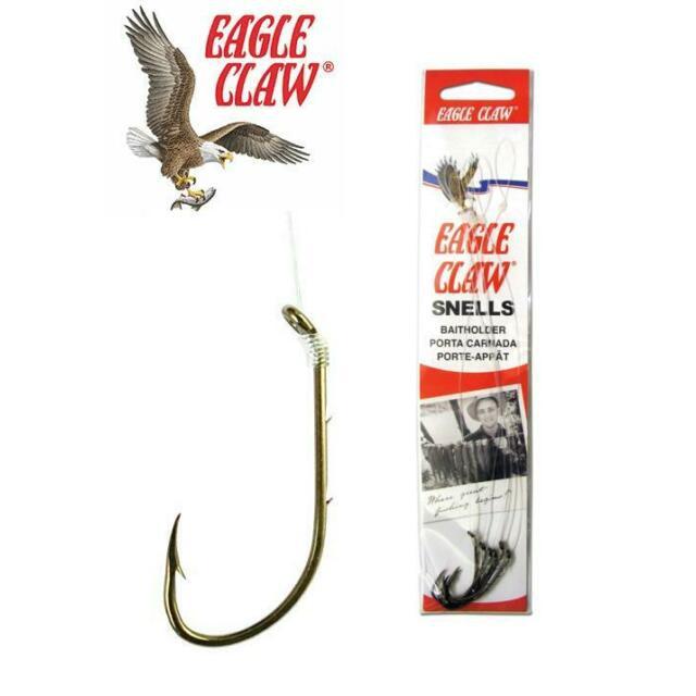 Eagle Claw Baitholder Hooks Snelled - Red - Size 6