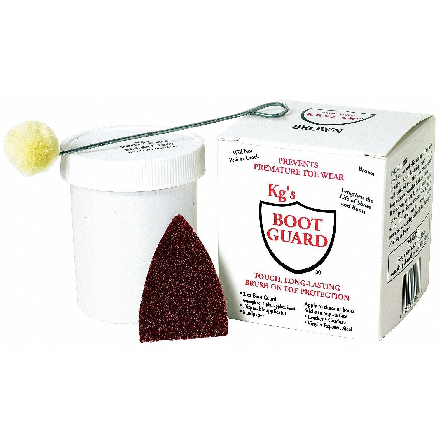 Kg's boot guard deals brush on toe protection
