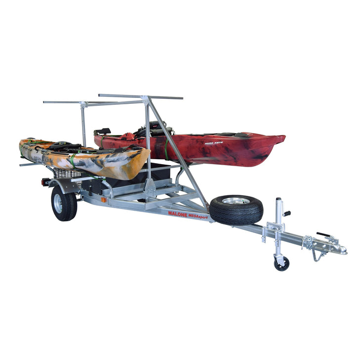 Malone MegaSport Trailer Package w/ MegaWing Carriers, Wire Storage Basket, Plastic Storage Drawer, and Spare Tire-Malone-Wind Rose North Ltd. Outfitters