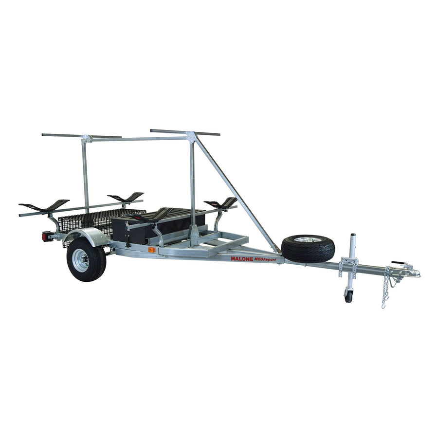 Malone MegaSport Trailer Package w/ Saddle Up Pro Carriers, Wire Storage Basket, Plastic Storage Drawer, and Spare Tire-Malone-Wind Rose North Ltd. Outfitters