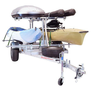 Malone MegaSport™ LowBed™ Kayak Trailer w/Tier, Spare, 2 sets Bunks, Cargo Box, 2 Rod Tubes-Malone-Wind Rose North Ltd. Outfitters