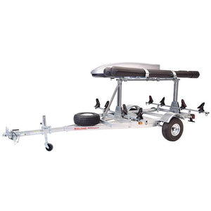 Malone MegaSport™ LowBed™ Kayak Trailer w/Tier, Spare, 2 sets SaddleUp™, Cargo Box, 2 Rod Tubes-Malone-Wind Rose North Ltd. Outfitters