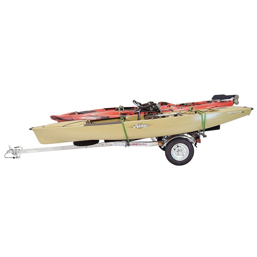 MegaSport™ LowBed™ Kayak Trailer w/Tier, Spare, 2 sets Bunks, Cargo Box, 2  Rod Tubes
