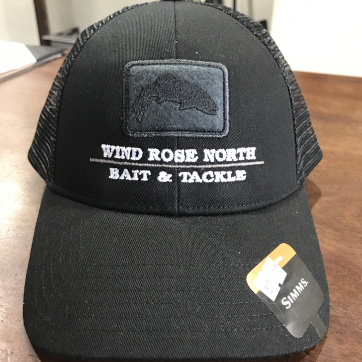 Simm's Trout Icon Trucker Hat with Wind Rose Logo-Simm's-Wind Rose North Ltd. Outfitters