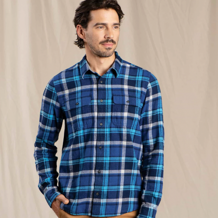 Toad&Co Men's Indigo Flannel Long Sleeve Shirt-Toad&Co-Wind Rose North Ltd. Outfitters