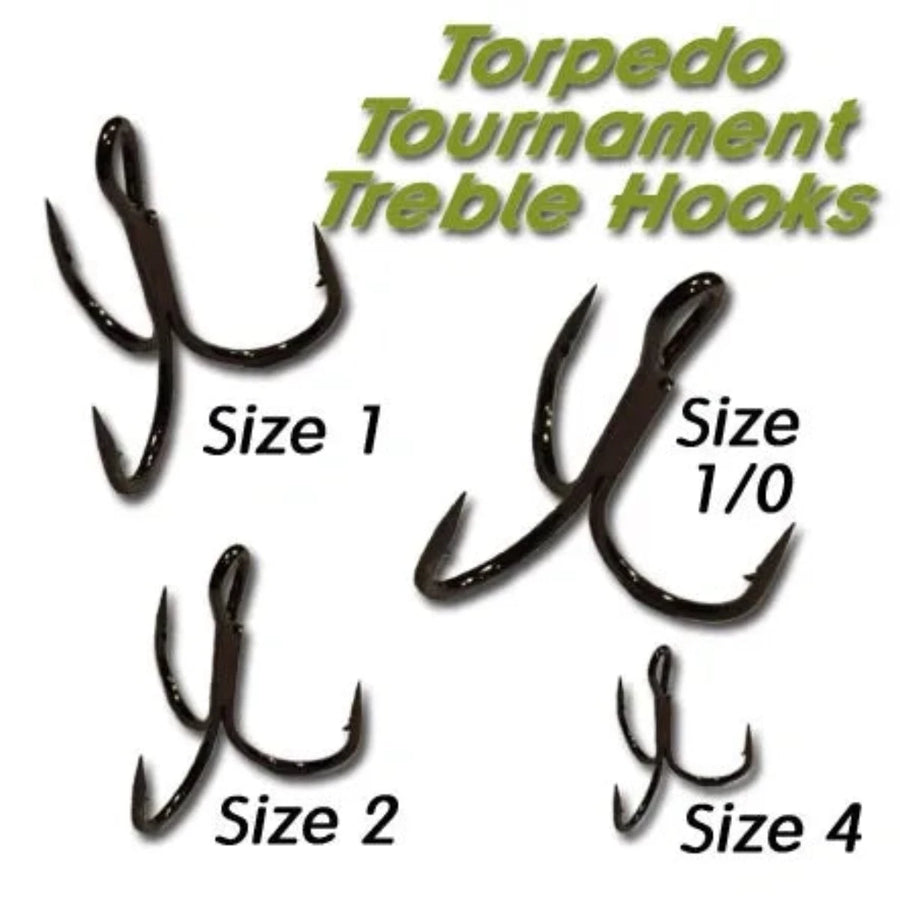 Torpedo Tournament Treble Hooks 10 Pack