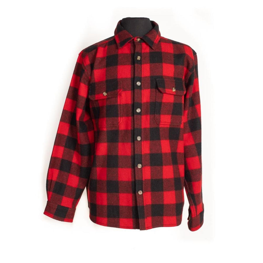 Woolly Dry Goods Men's Check Washable Wool Shirt (WS03R)