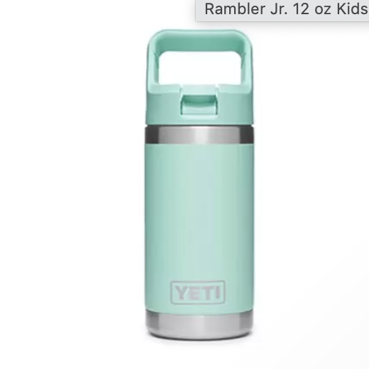 YETI Rambler Jr. 12 oz Kids Bottle, with Straw Cap Harbor Pink