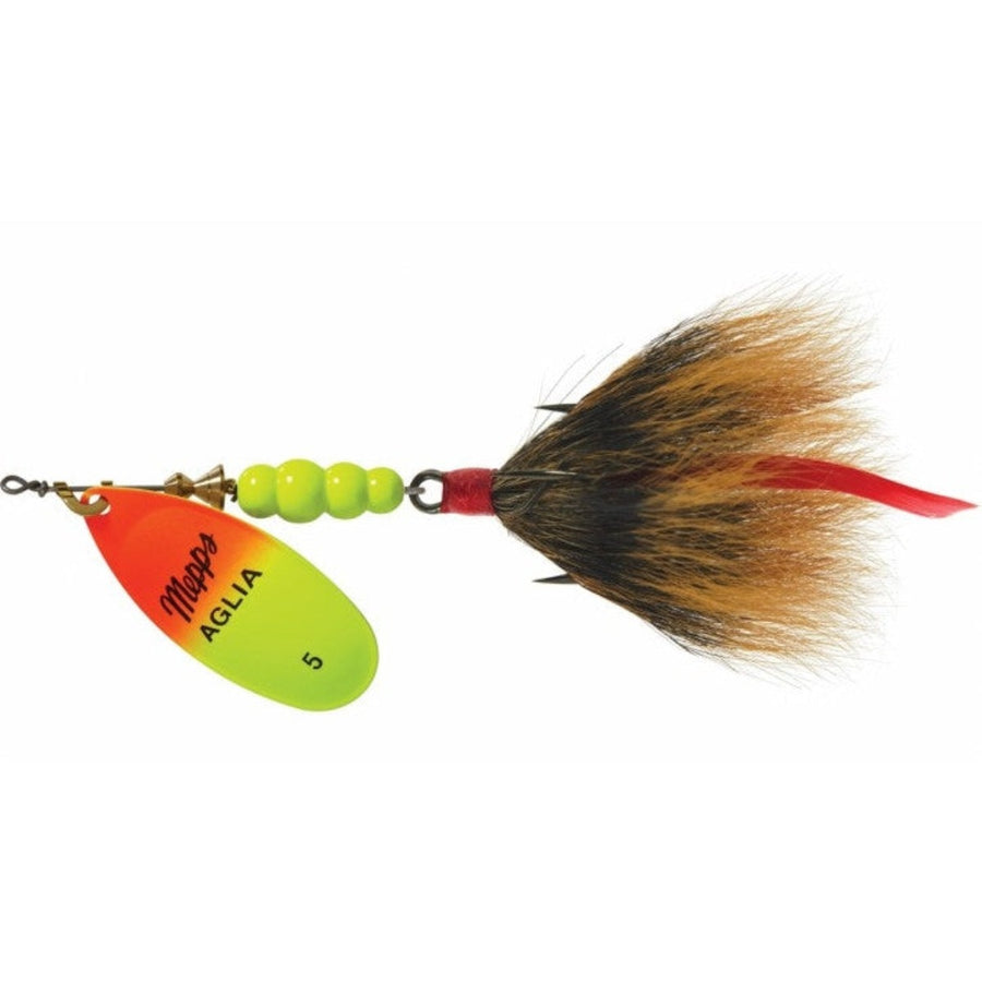 Mepps Aglia Long Spinner Lure with Dressed Hook, Firetiger, 1/4 oz